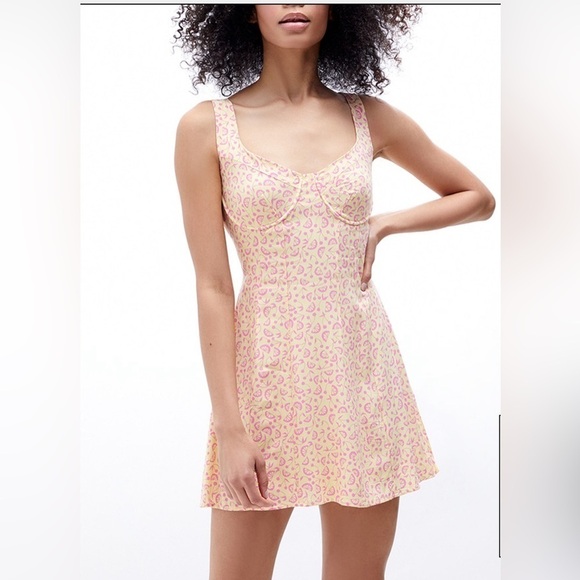 NWT LA Hearts Pacsun Yellow Lemon & Cherry Summer Mini Dress Women’s Sz Large - Picture 1 of 11